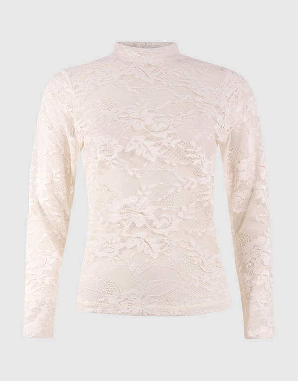 Flower Kanten Top Gebroken Wit SHOEBY WOMEN