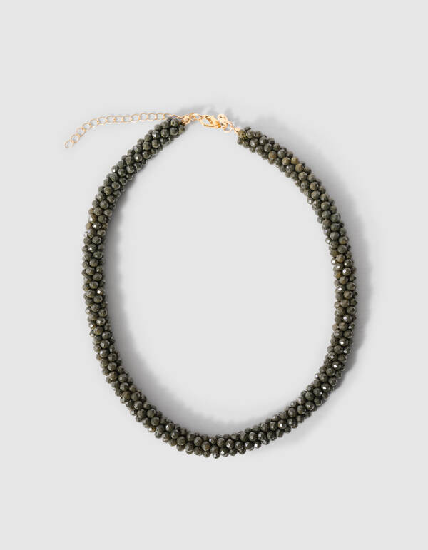 Beaded Elastic Ketting Grijs SHOEBY ACCESSOIRES