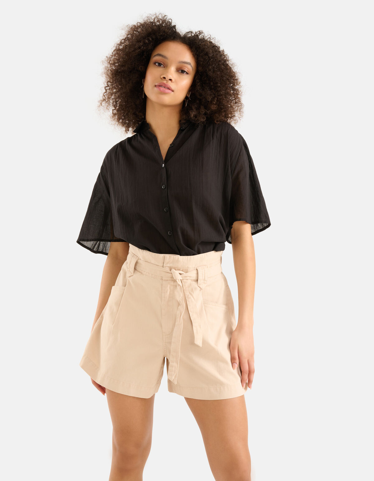 Relaxed Fit Blouse Zwart SHOEBY WOMEN