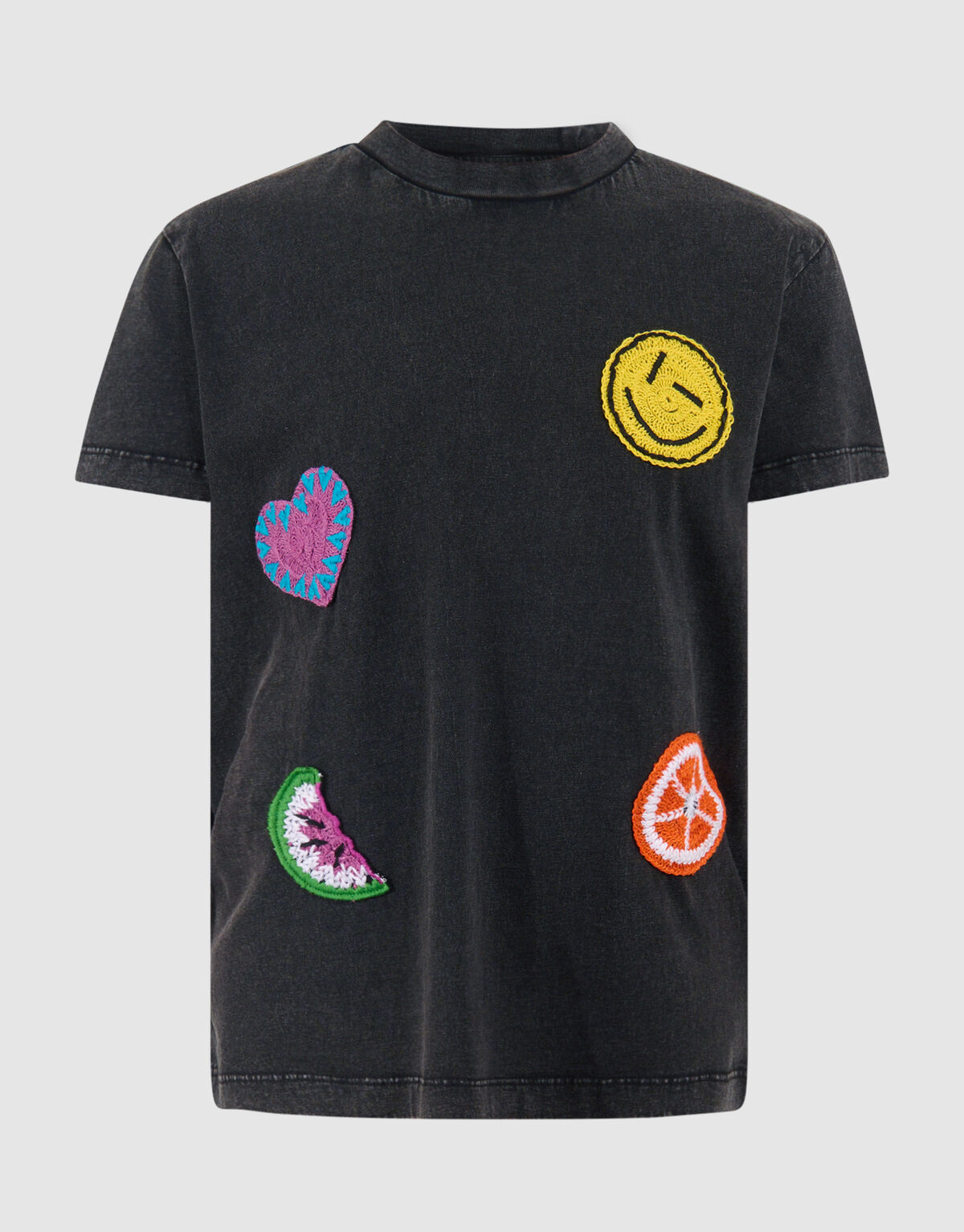 Patch T-shirt Donkergrijs SHOEBY GIRLS