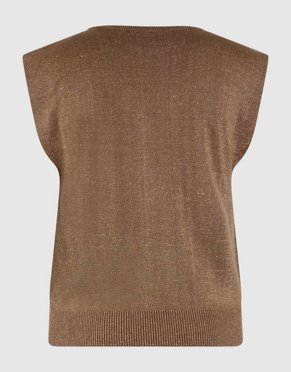 Glitter V-Neck Top Bruin SHOEBY WOMEN