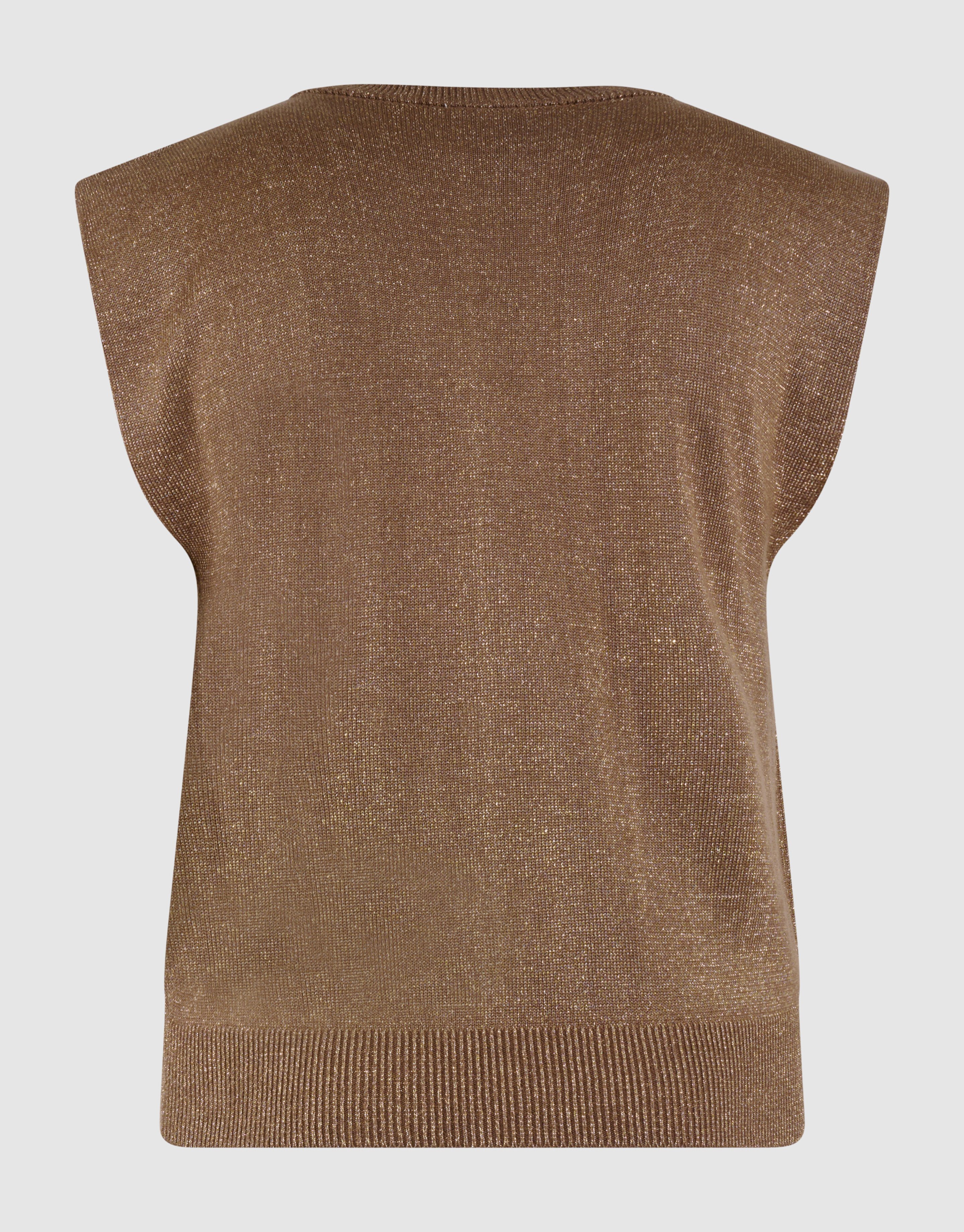 Glitter V-Neck Top Bruin SHOEBY WOMEN