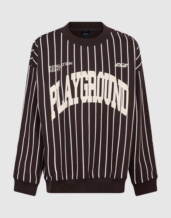Gestreepte Baseball Sweater Bruin SHOEBY BOYS