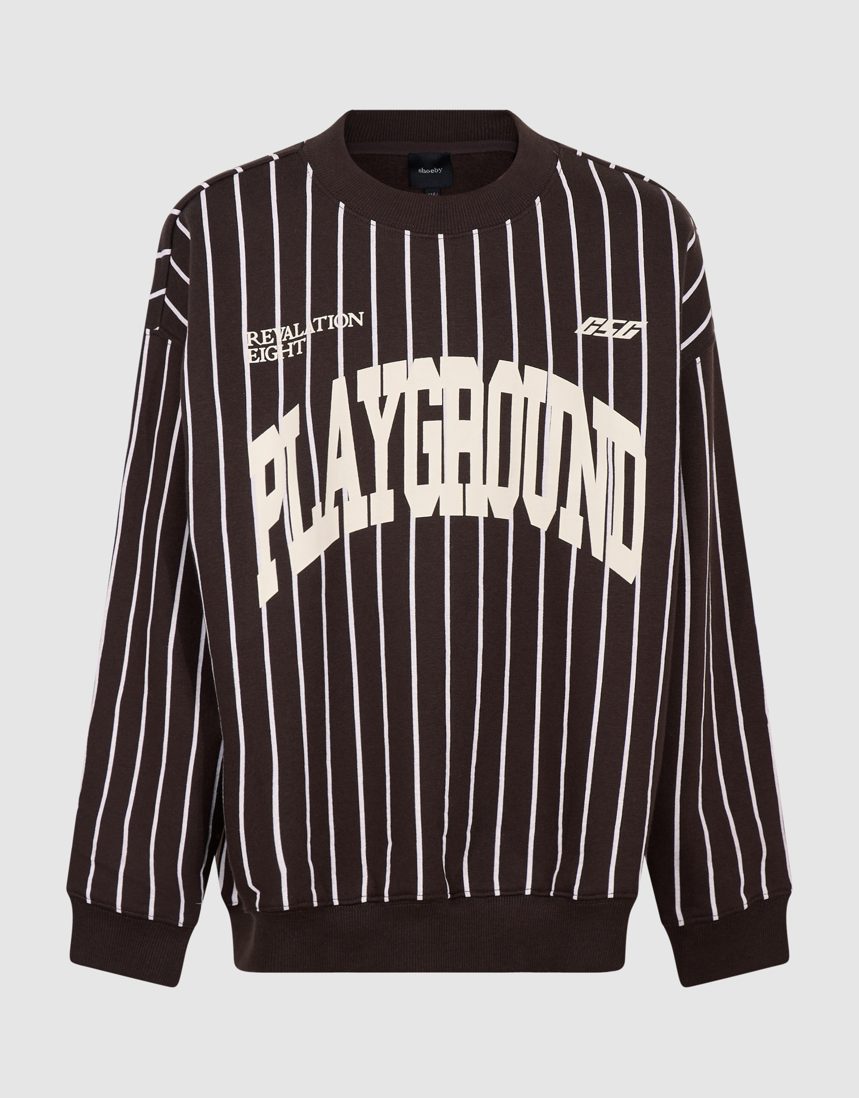 Gestreepte Baseball Sweater Bruin SHOEBY BOYS