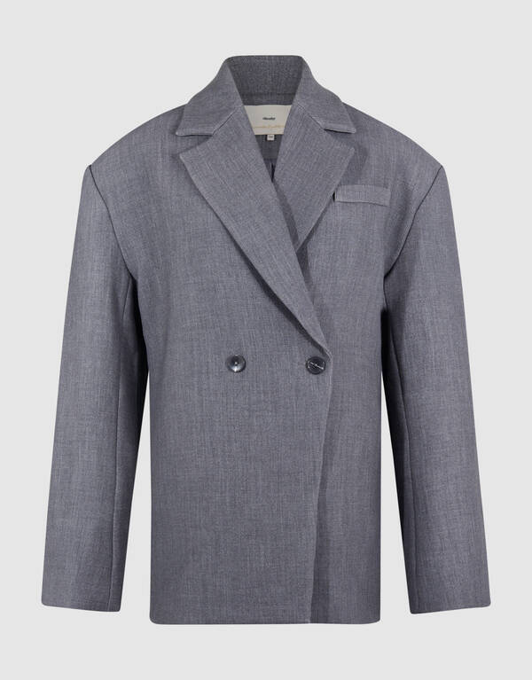 Oversized Shoulder Blazer Grijs By Lonneke SHOEBY WOMEN