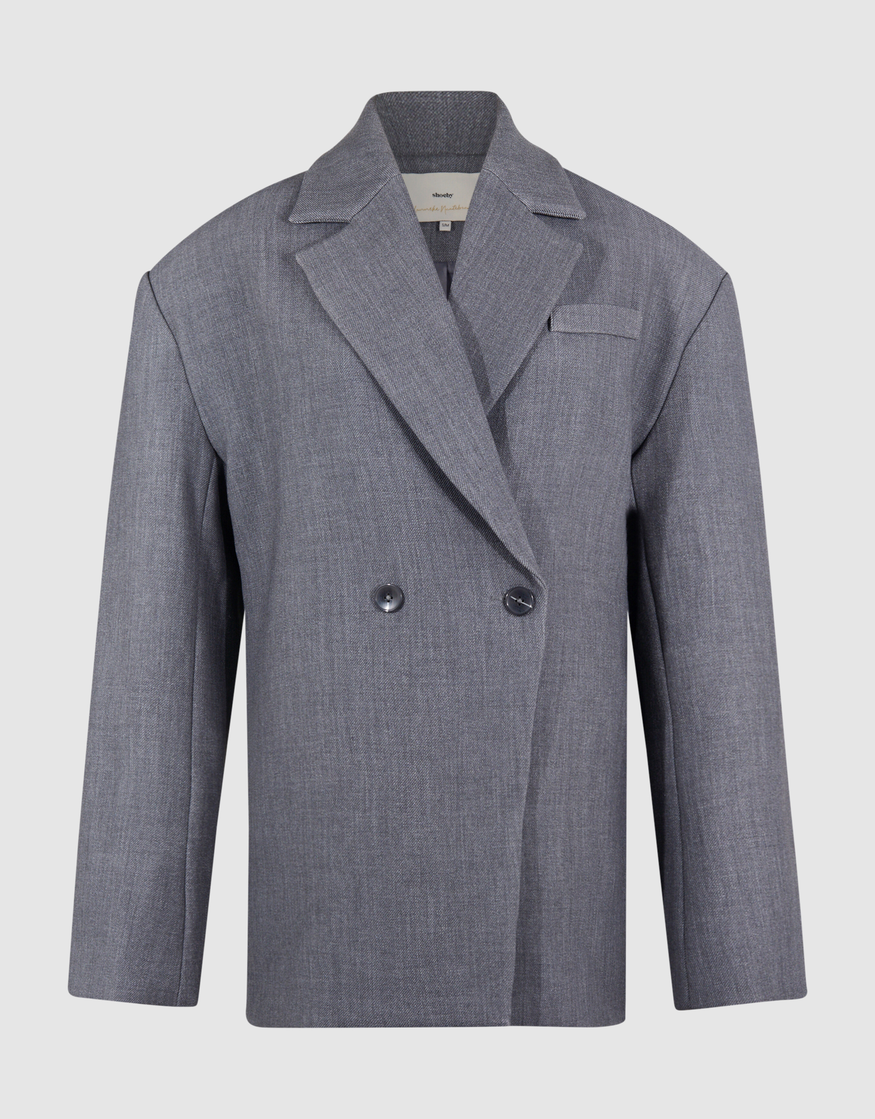 Oversized Shoulder Blazer Grijs By Lonneke SHOEBY WOMEN