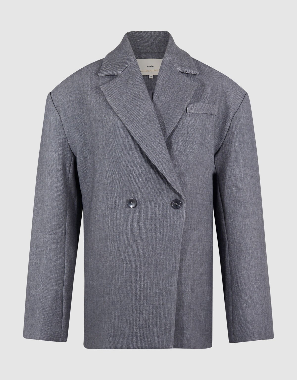 Oversized Shoulder Blazer Grijs By Lonneke SHOEBY WOMEN