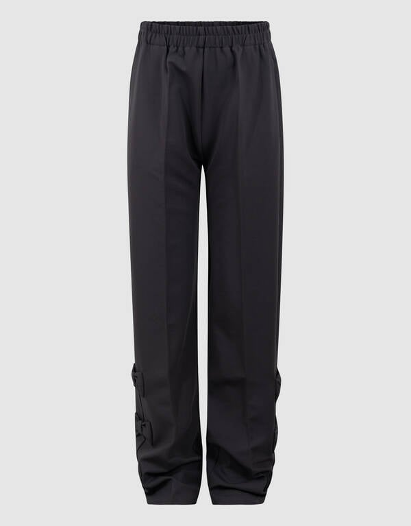 Sporty Strik Wide Leg Broek Donkergrijs SHOEBY GIRLS