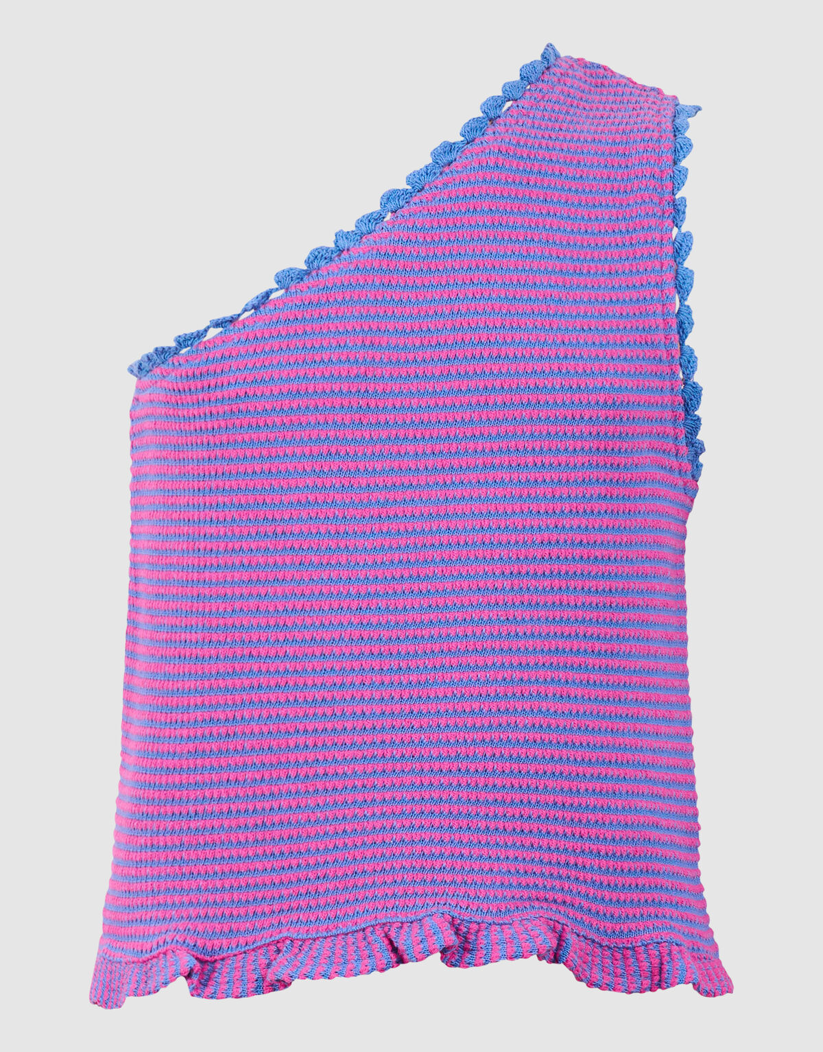 Gebreide One Shoulder Top Roze/Blauw SHOEBY GIRLS