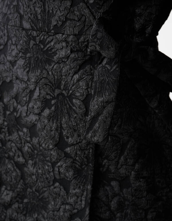 Jacquard Wrap Mini Jurk Zwart SHOEBY WOMEN