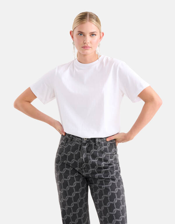 Basis T-shirt Wit SHOEBY WOMEN