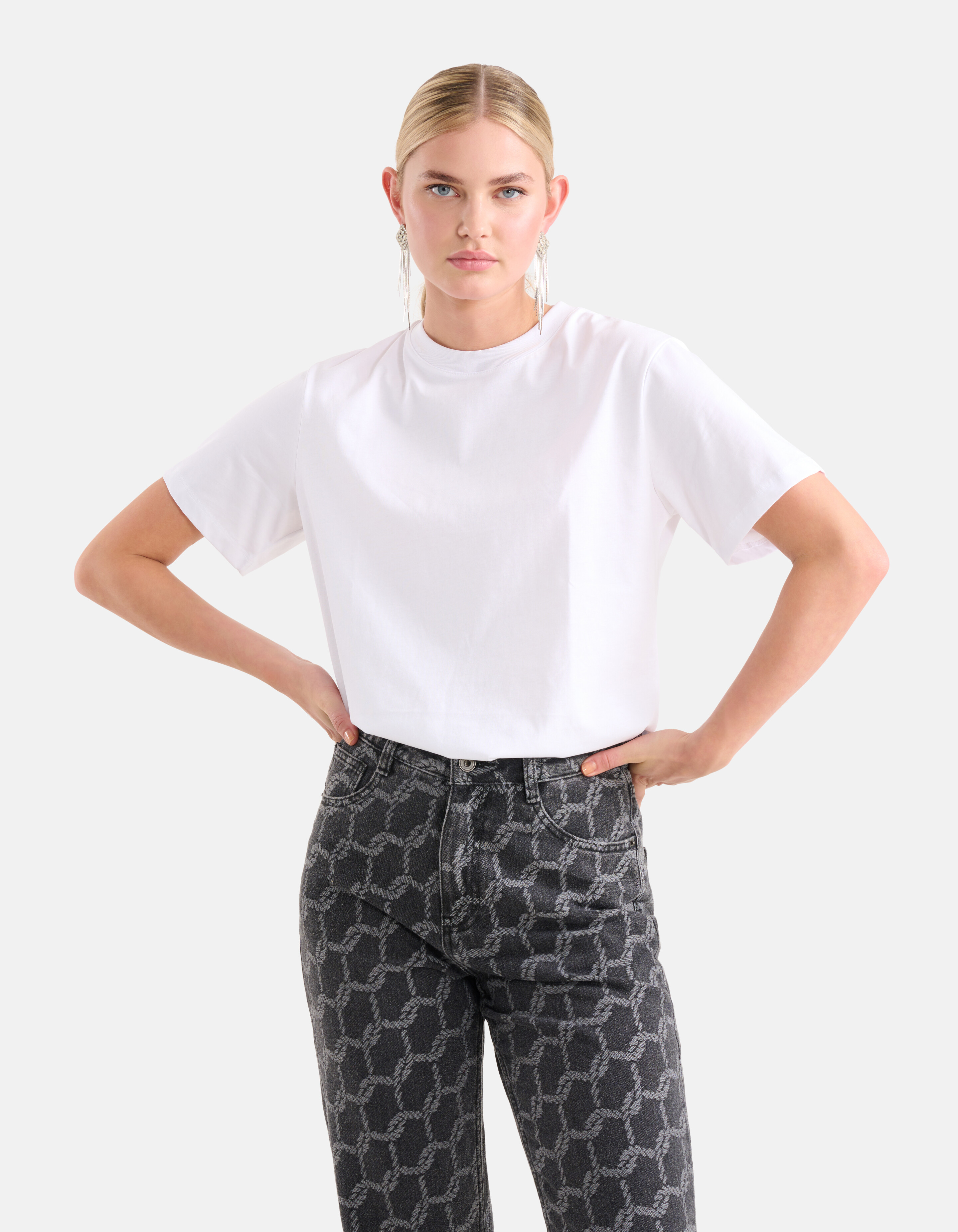 Basis T-shirt Wit SHOEBY WOMEN
