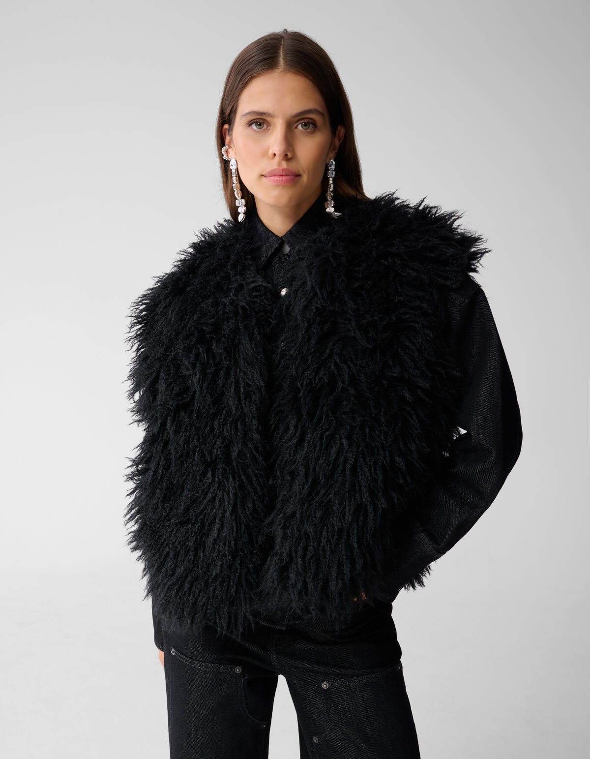 Oversized Teddy Gilet Zwart SHOEBY WOMEN