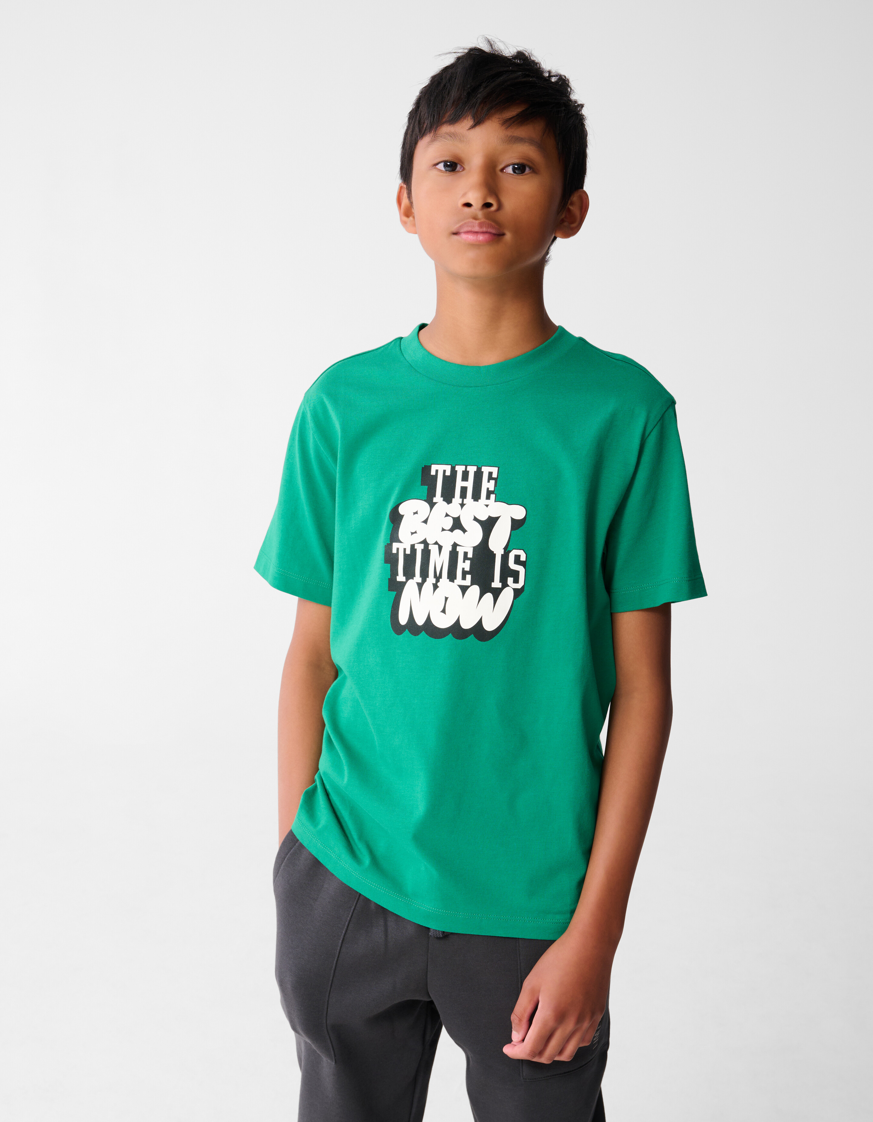 Time Artwork T-shirt Groen SHOEBY BOYS