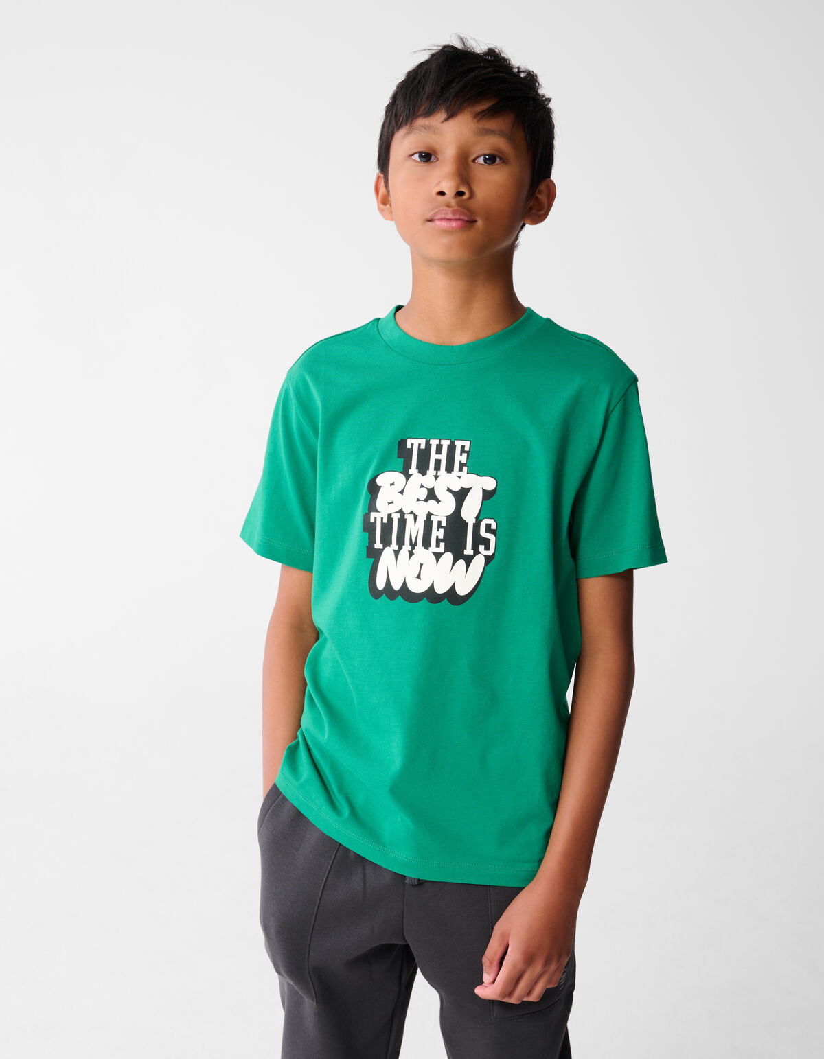 Time Artwork T-shirt Groen SHOEBY BOYS