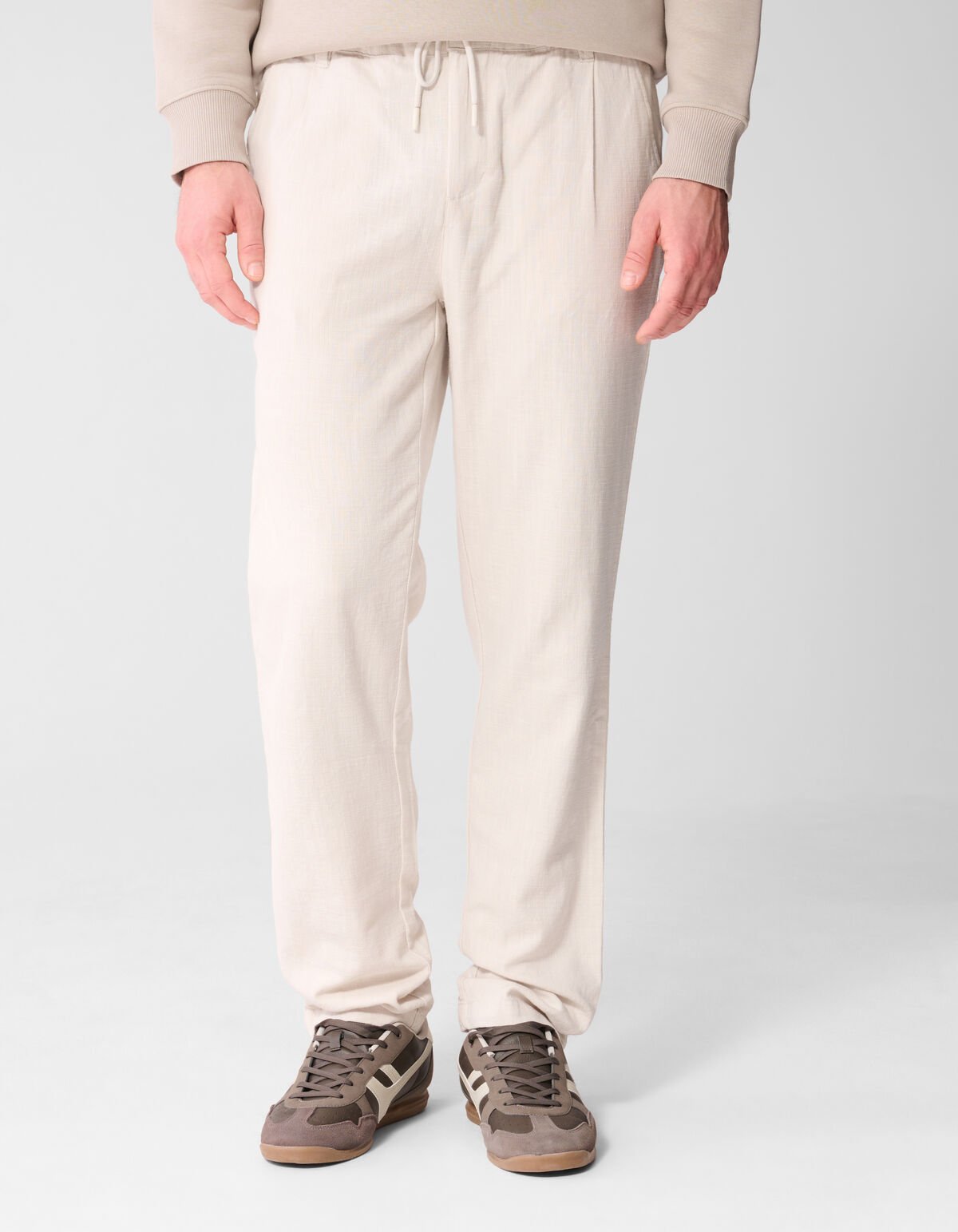 Structuur Regular Fit Broek Lichtgrijs SHOEBY MEN