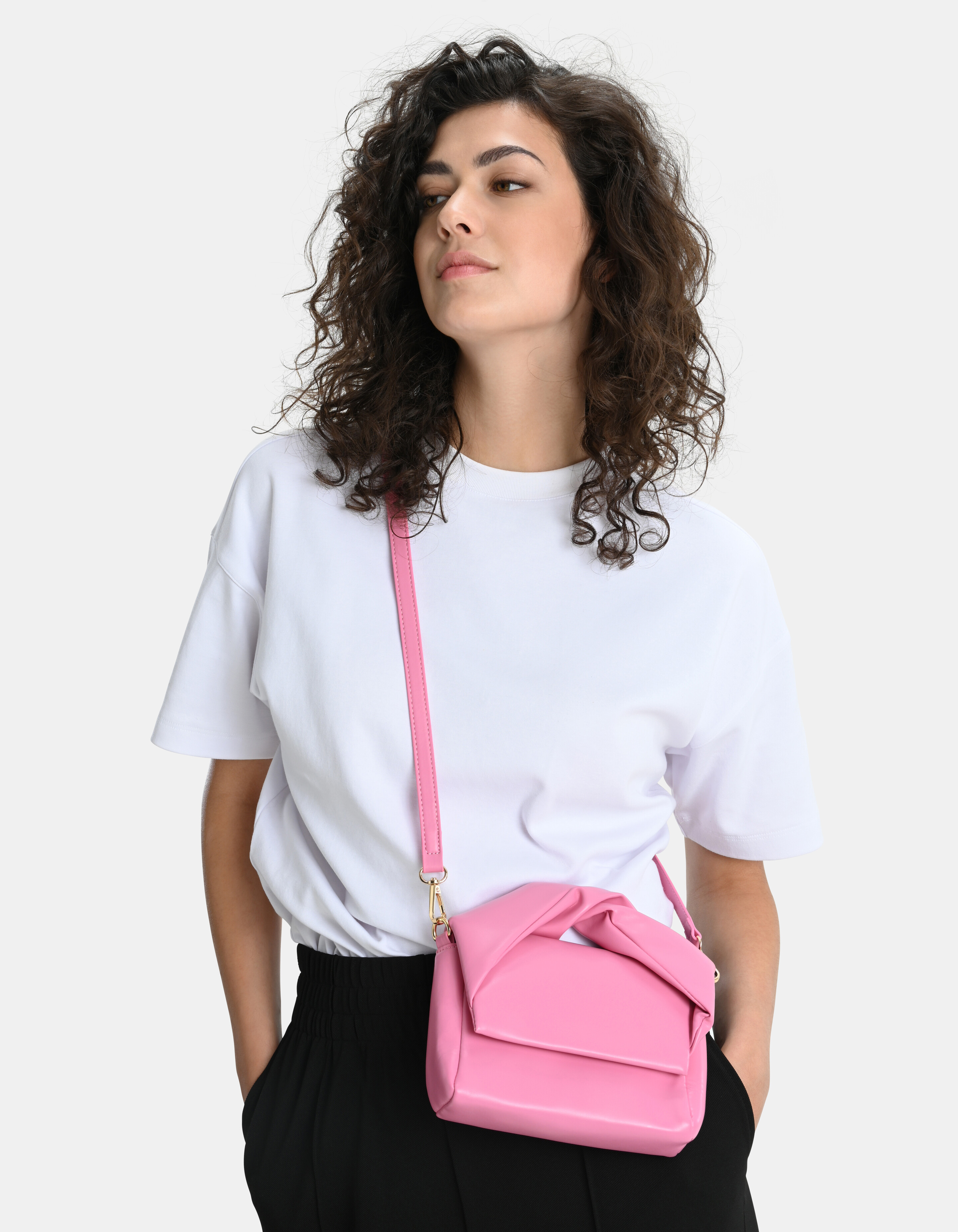 Small Twisted Tas Roze SHOEBY ACCESSOIRES