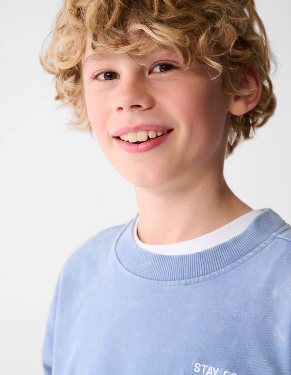 Washed Sweater Lichtblauw SHOEBY BOYS