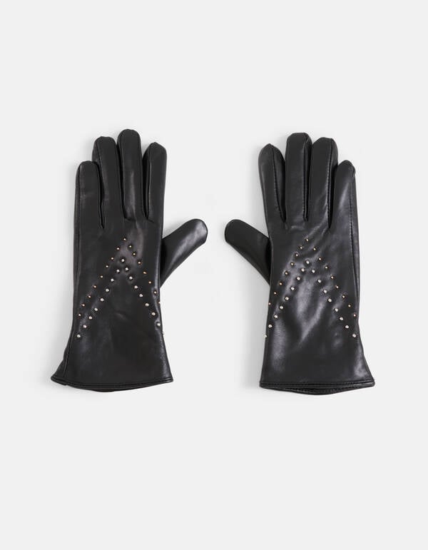 Leren Studs Handschoenen Zwart SHOEBY ACCESSOIRES
