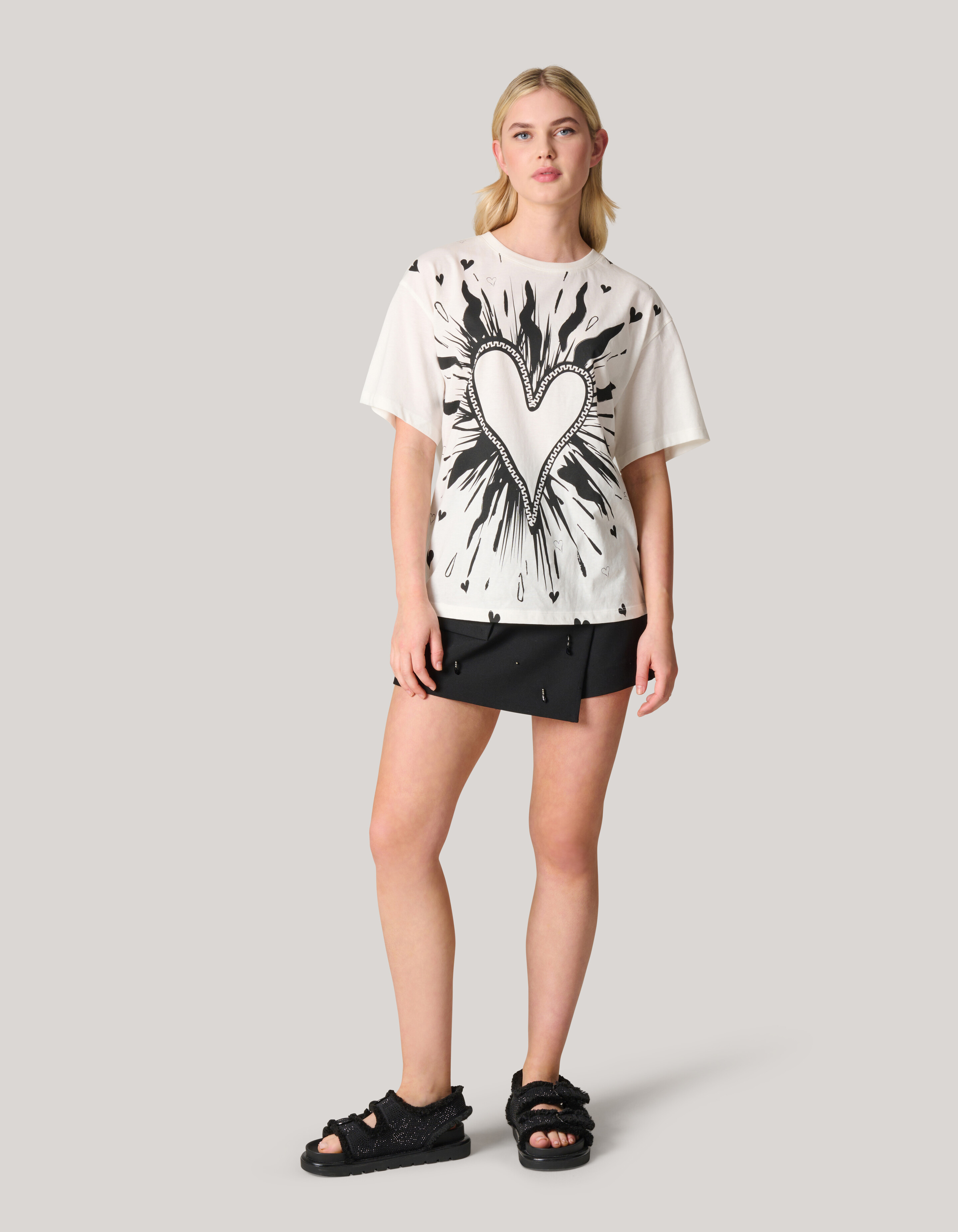 Artwork T-shirt Gebroken Wit SHOEBY WOMEN