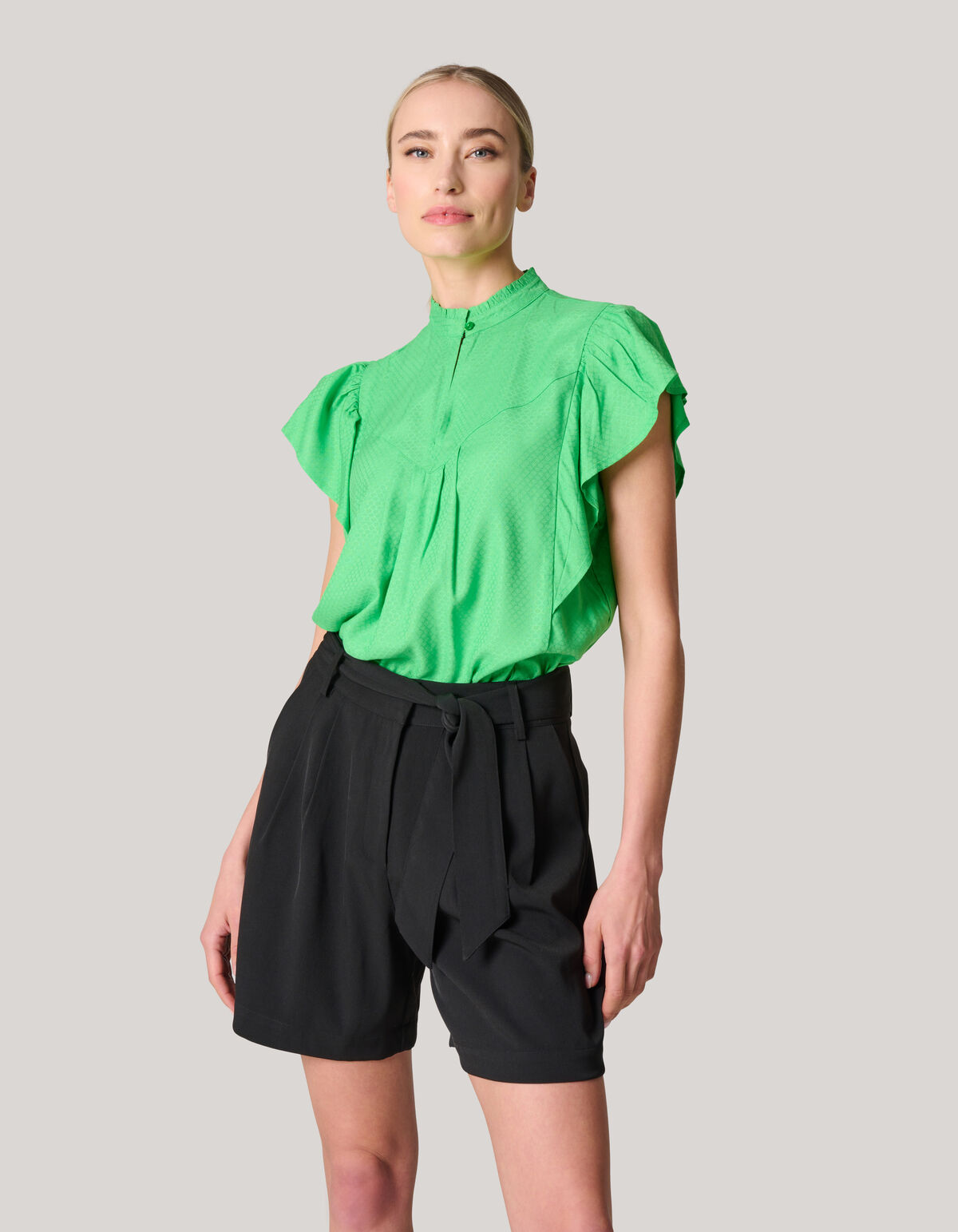 Ruffle Top Groen SHOEBY WOMEN