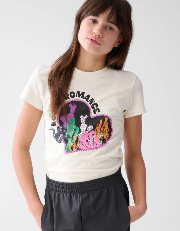 Artwork T-shirt Gebroken Wit SHOEBY GIRLS