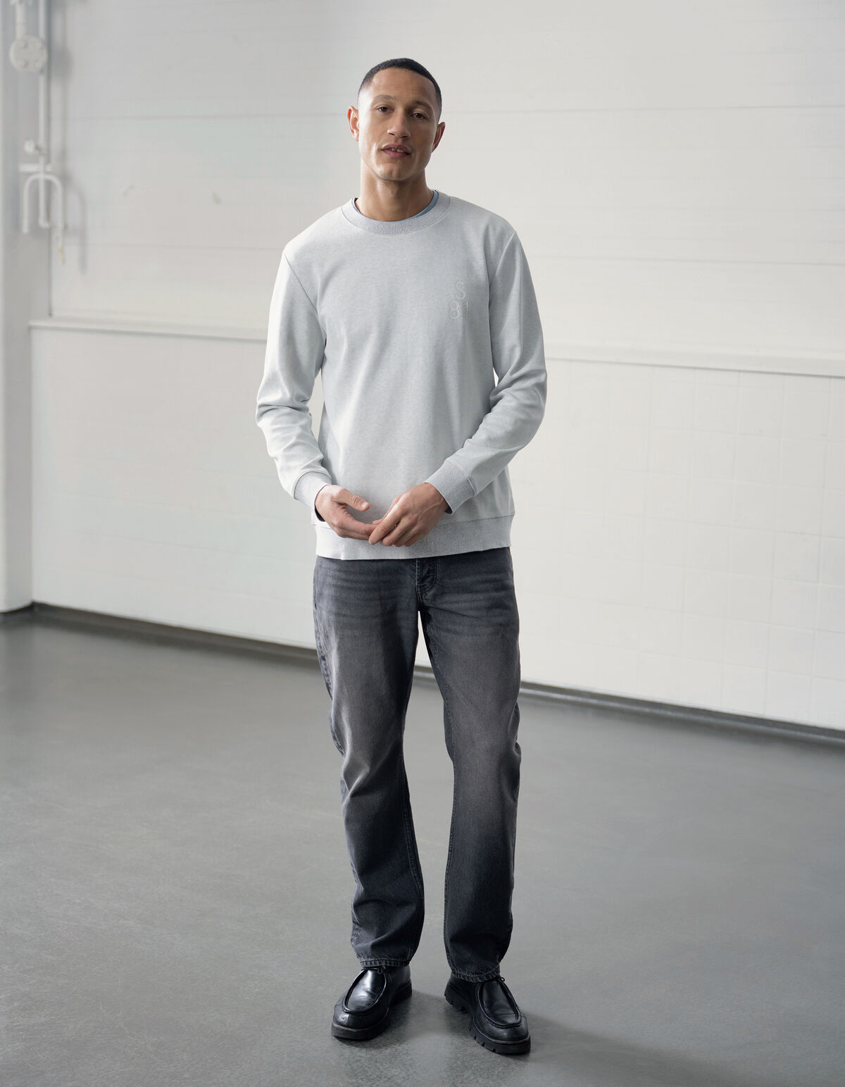 Modern Straight Fit Jeans Washed Zwart L32 SHOEBY MEN