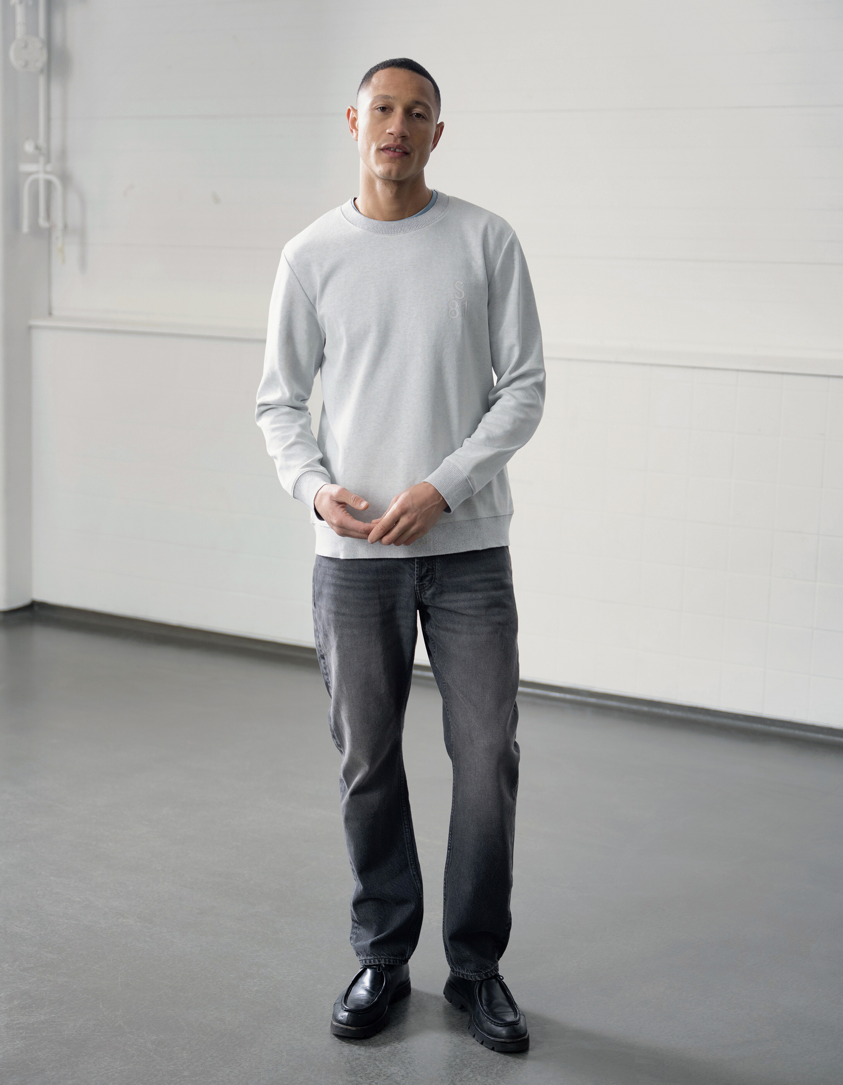 Modern Straight Fit Jeans Washed Zwart L32 SHOEBY MEN