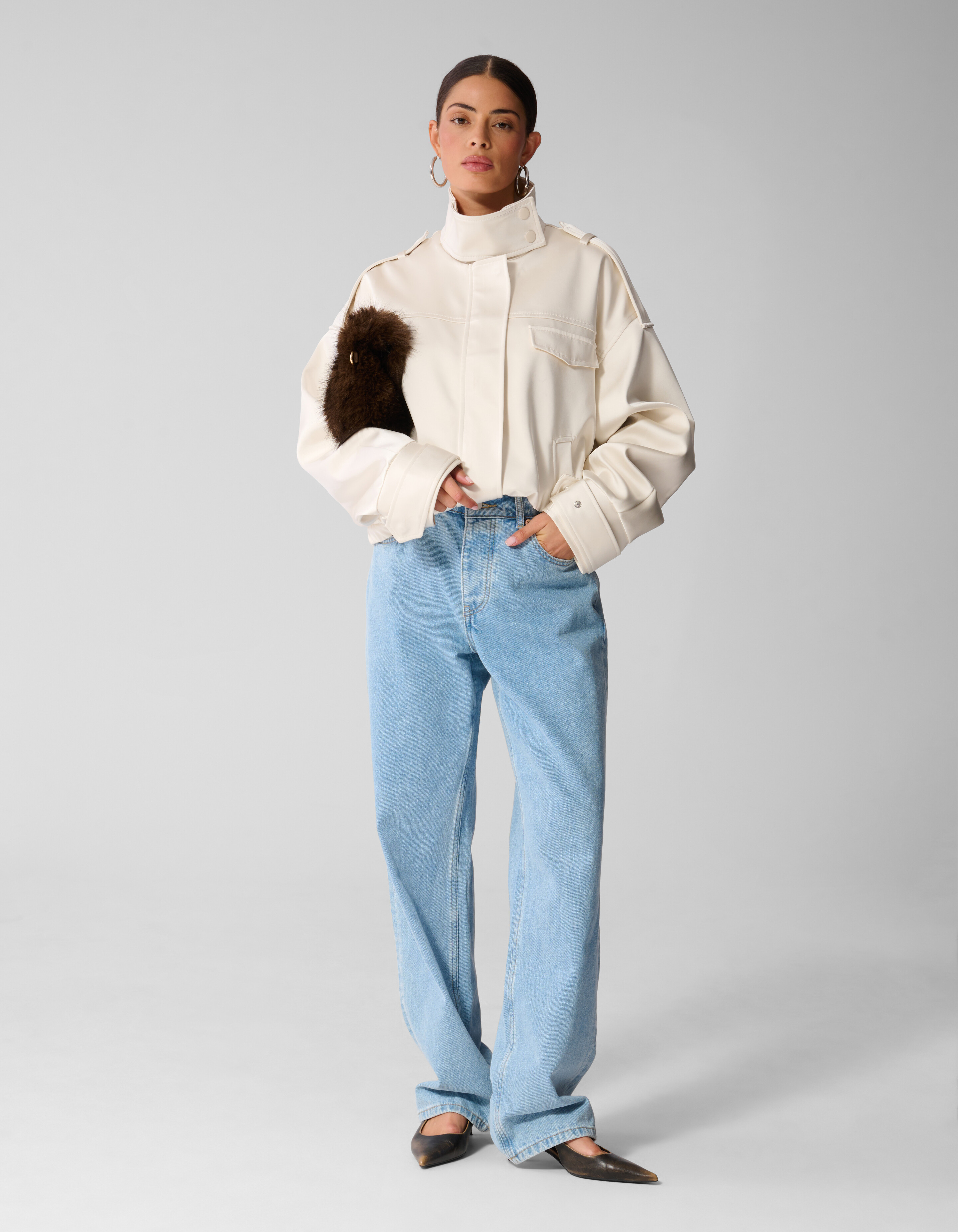 Oversized Bomberjack Gebroken Wit By Anna SHOEBY WOMEN