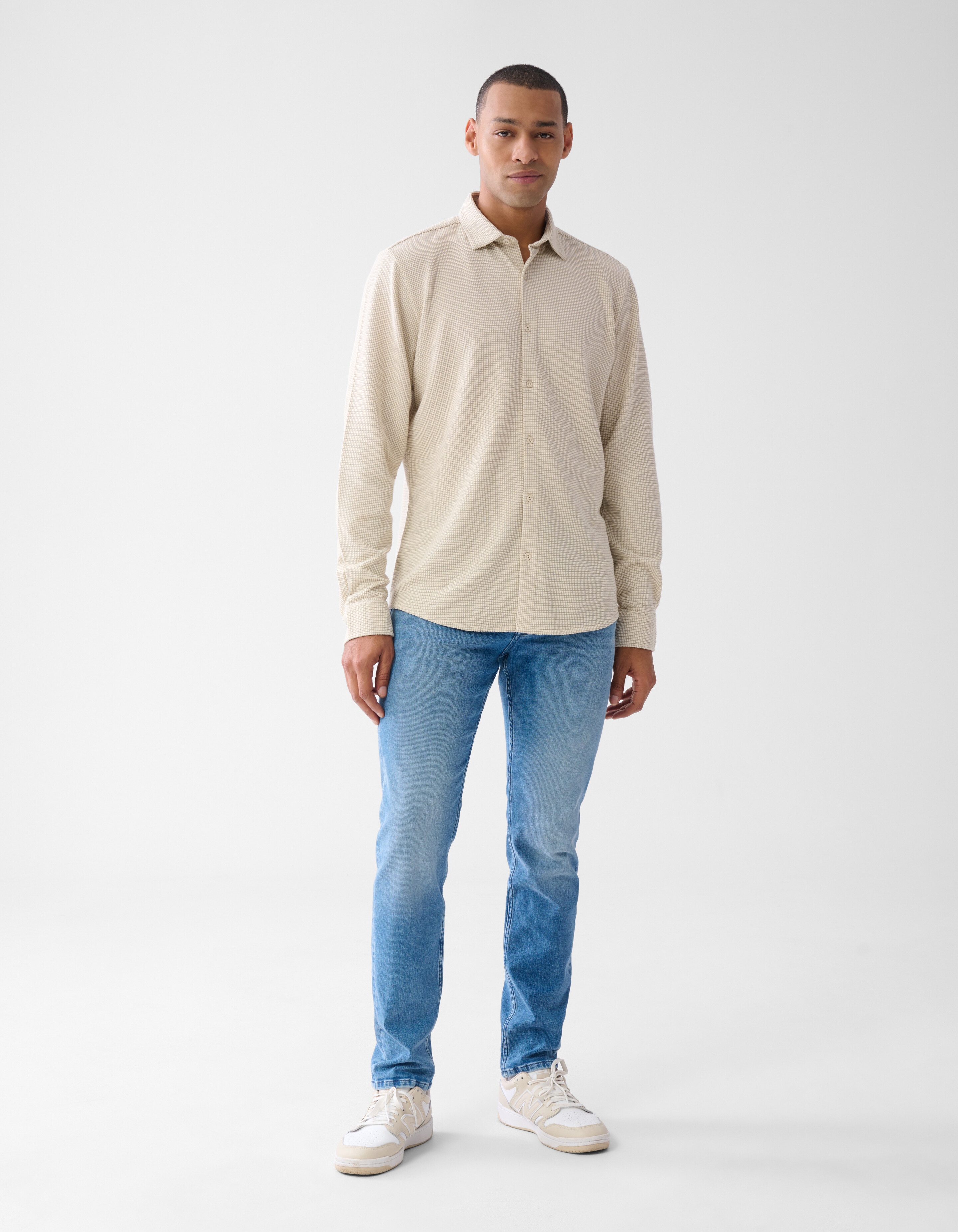 Structuur Overhemd Zand SHOEBY MEN