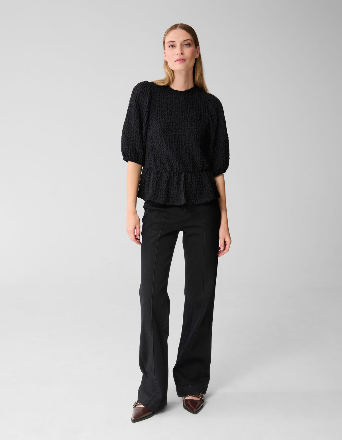 Crinkle Top Zwart SHOEBY WOMEN