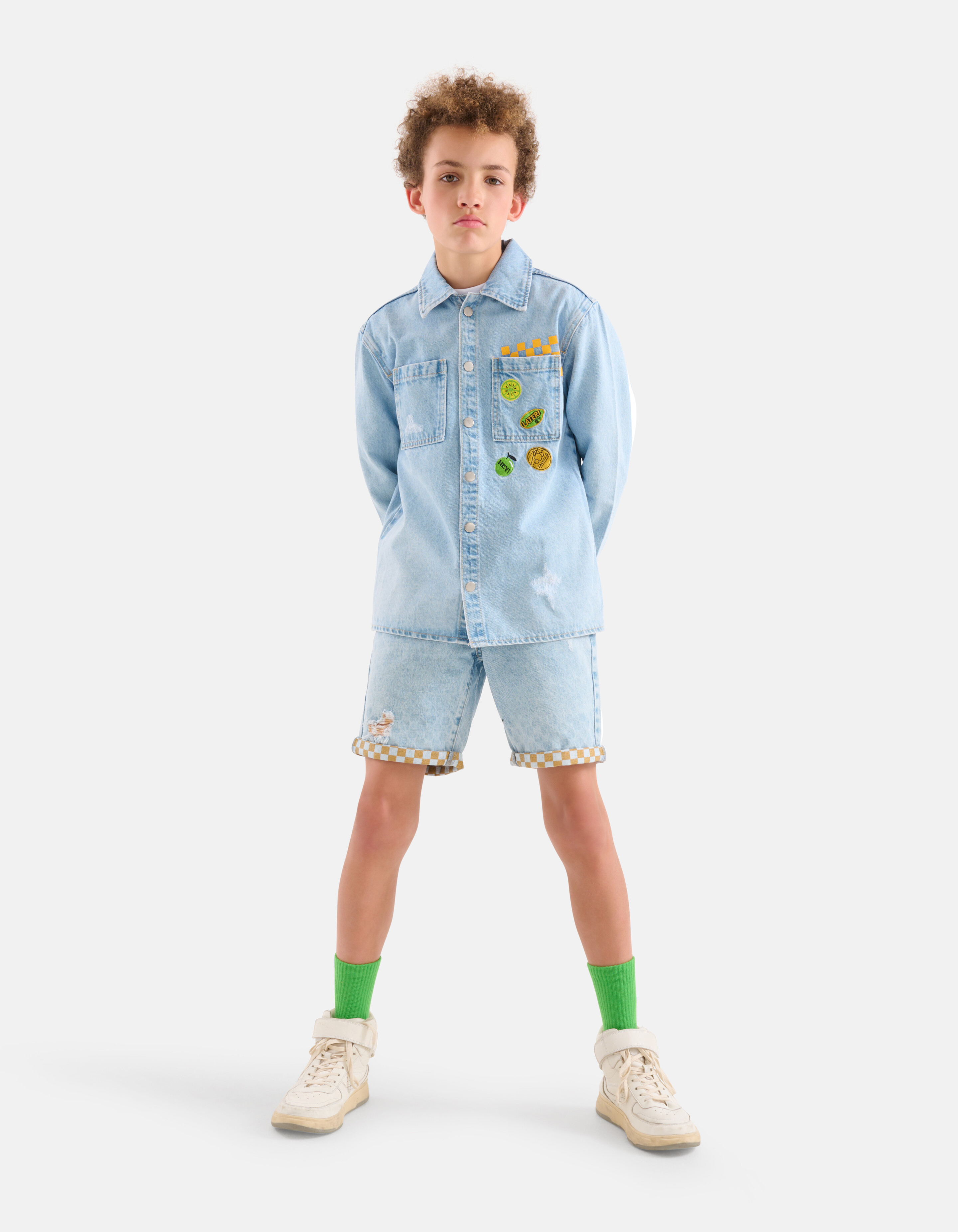 Artwork Denim Overshirt Bleached By Dylan SHOEBY BOYS