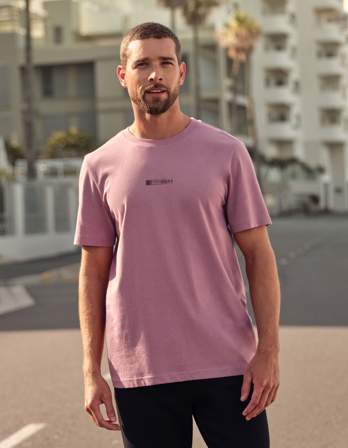 Process T-shirt Roze SHOEBY MEN