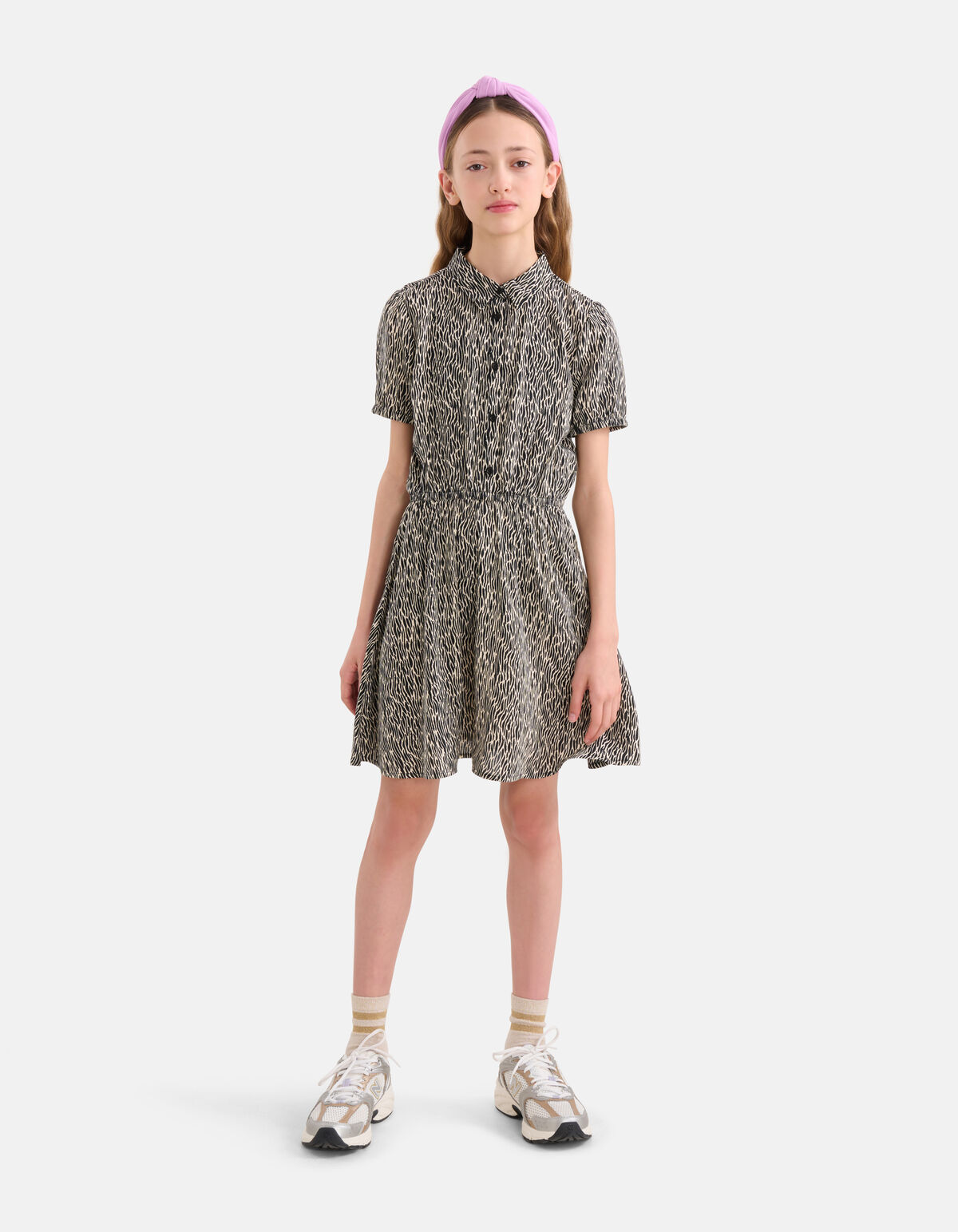 Printed Jurk Zwart/Wit SHOEBY GIRLS