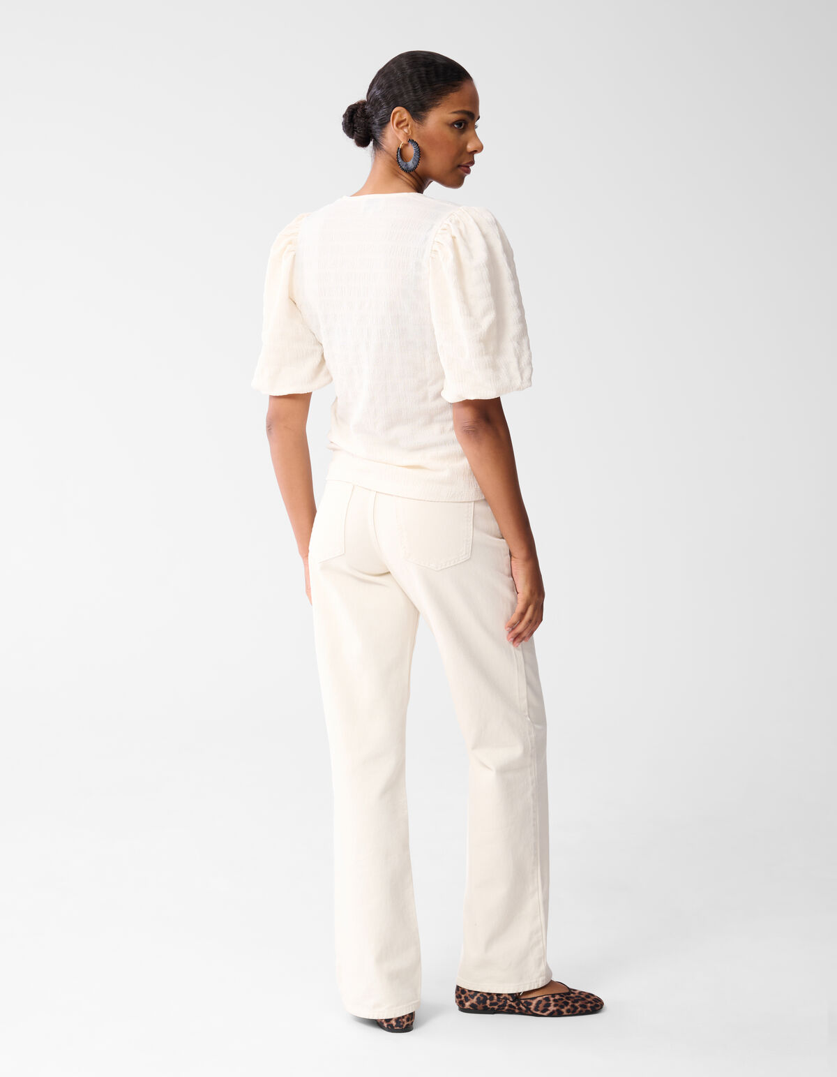 Crinkle Top Gebroken Wit SHOEBY WOMEN