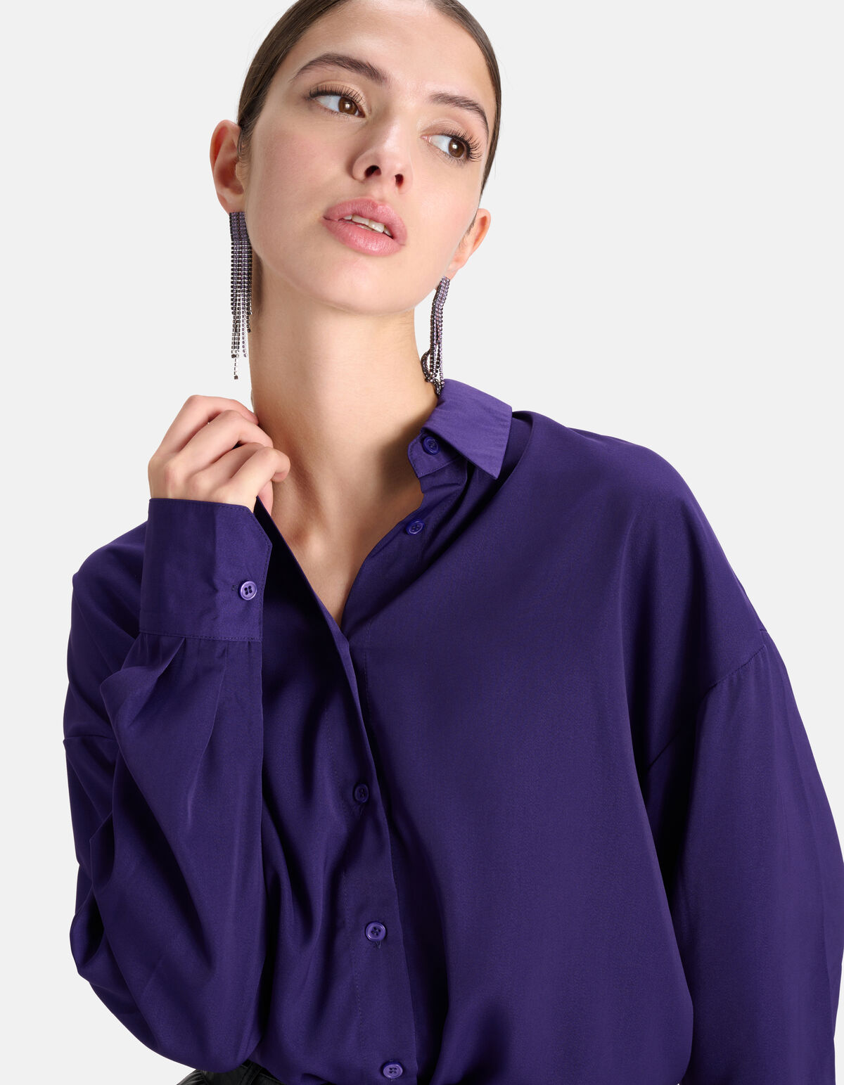 Satijnen Blouse Donkerpaars SHOEBY WOMEN
