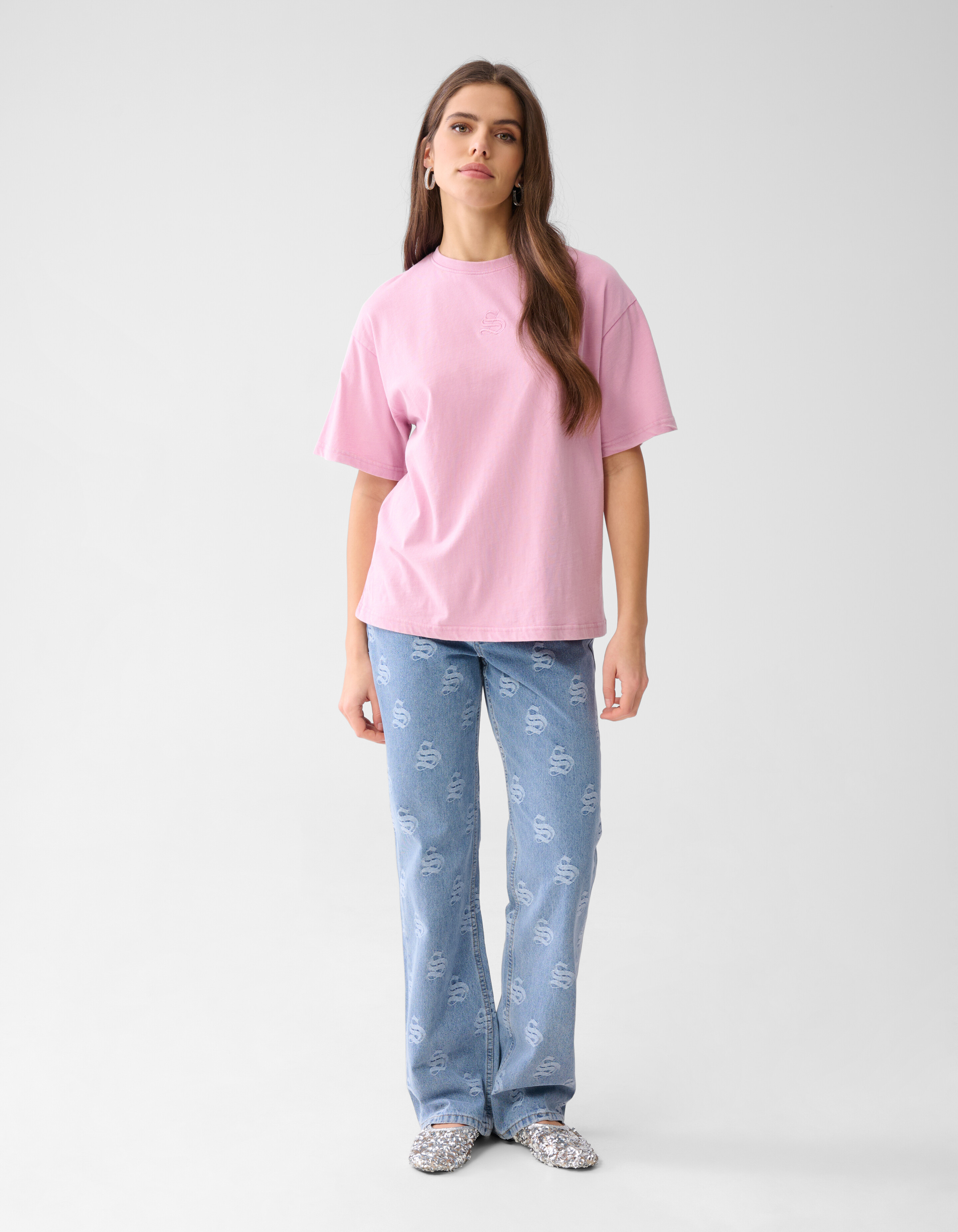 Washed Logo T-shirt Lichtroze SHOEBY WOMEN