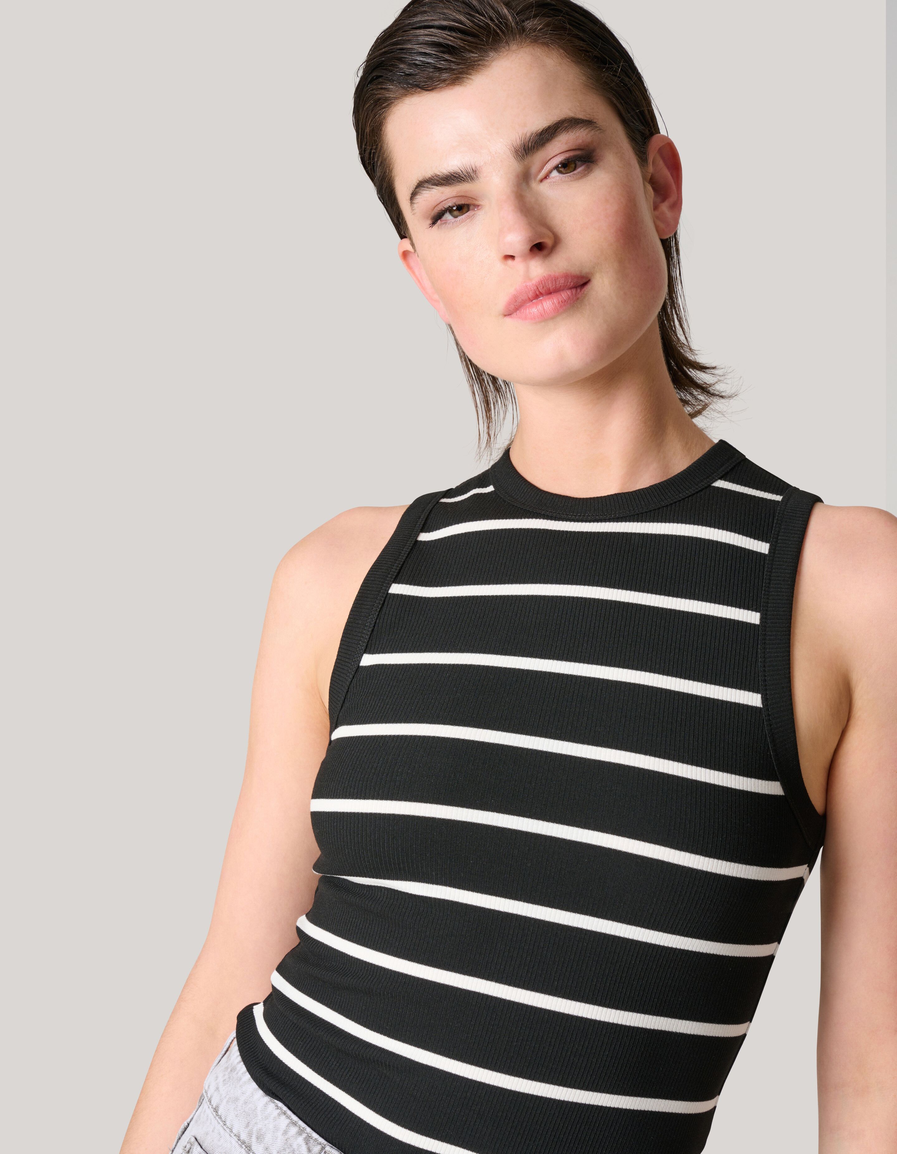 Gestreepte Tanktop Zwart/Wit SHOEBY WOMEN