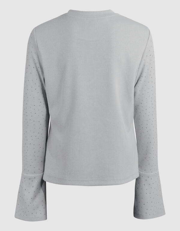 Strass Top Lichtgrijs SHOEBY GIRLS