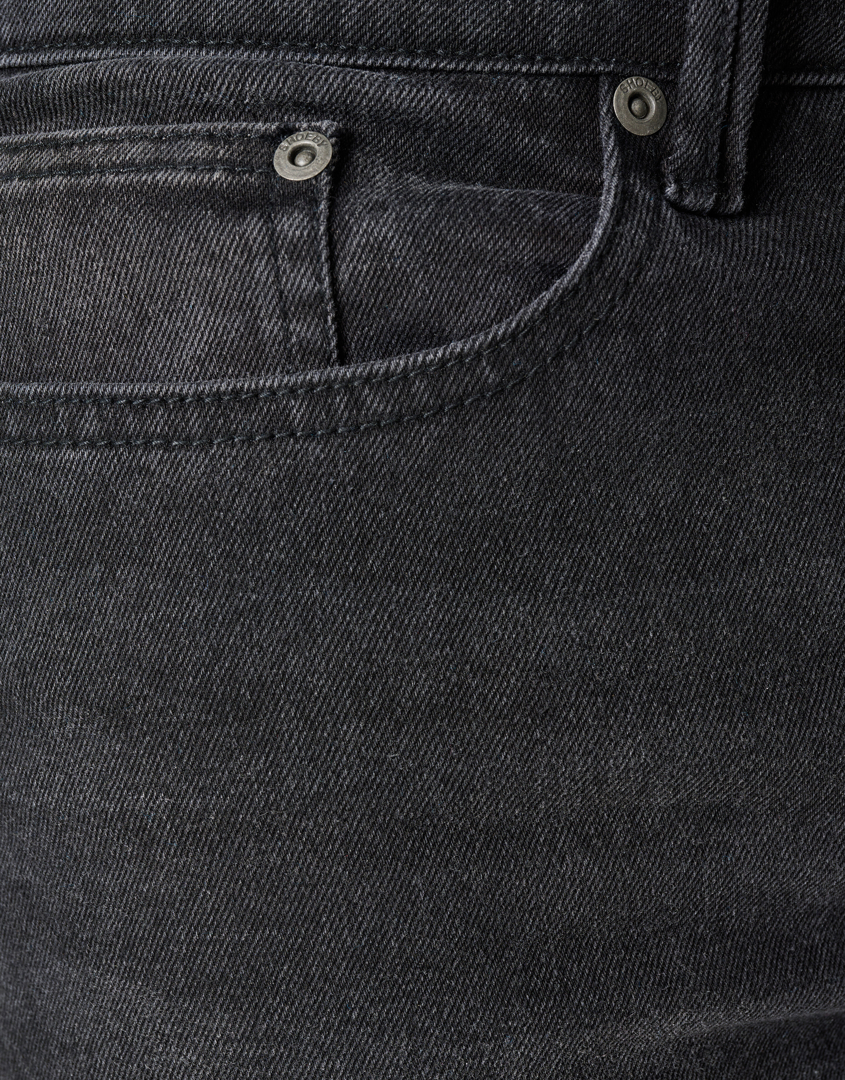 Washed Tapered Fit Jeans Zwart L32 SHOEBY MEN