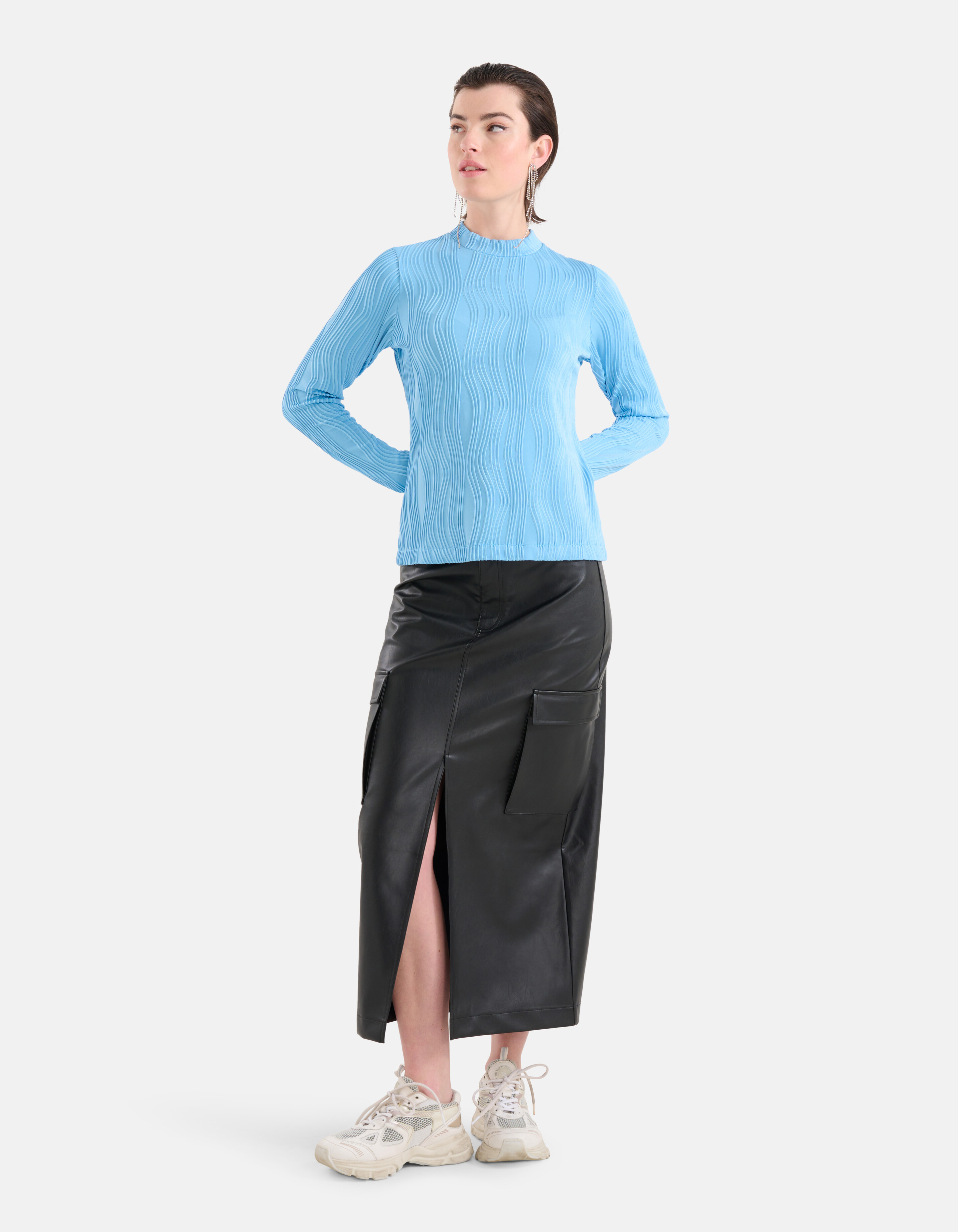 Crinkle Top Blauw SHOEBY WOMEN