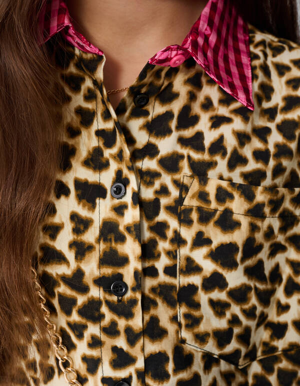 Mix Leopard Blouse Lichtbruin SHOEBY GIRLS