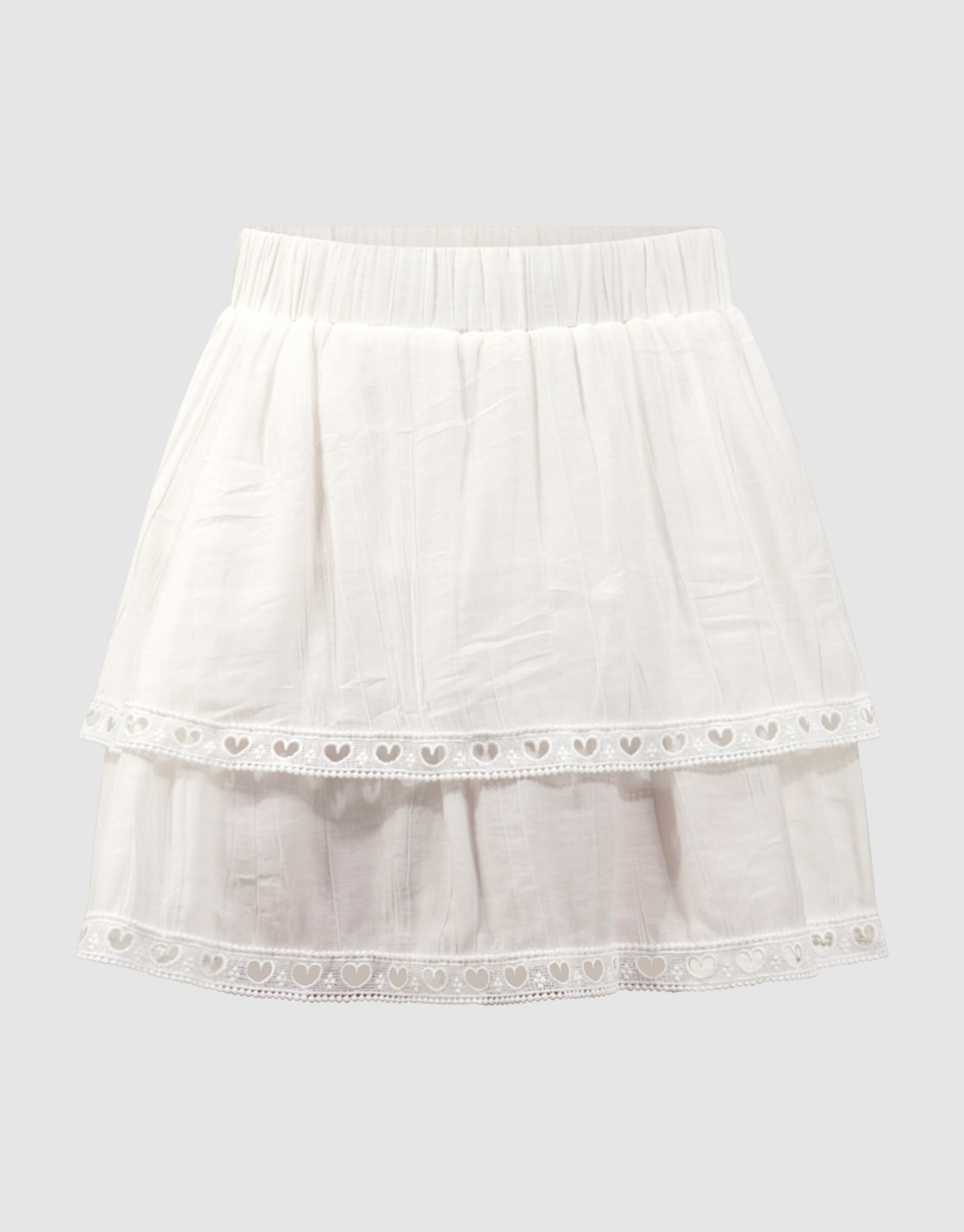 Ruffle Mini Rok Wit SHOEBY GIRLS