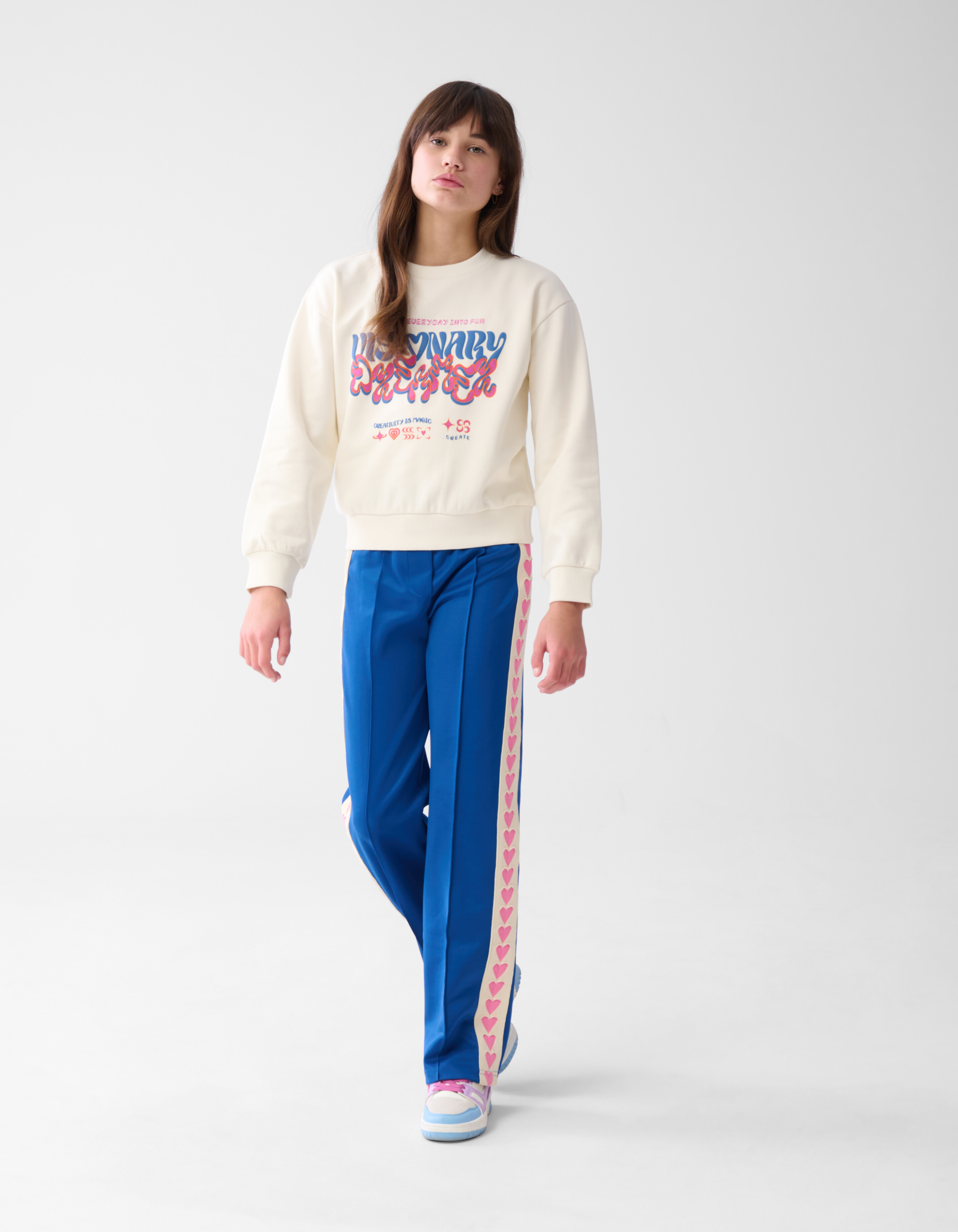 Sporty Tape Wide Leg Broek Donkerblauw SHOEBY GIRLS