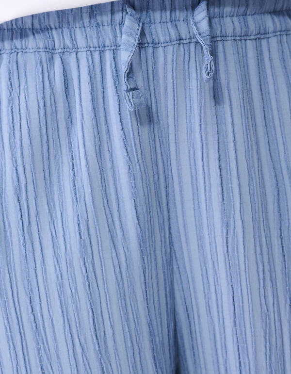 Extra Crinkle Wide Leg Broek Blauw SHOEBY GIRLS