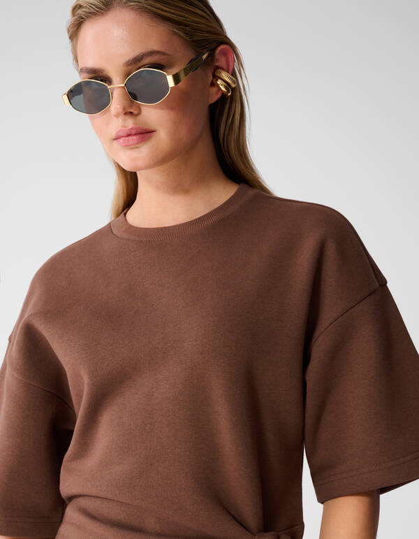 Sweat Maxi Jurk Bruin SHOEBY WOMEN