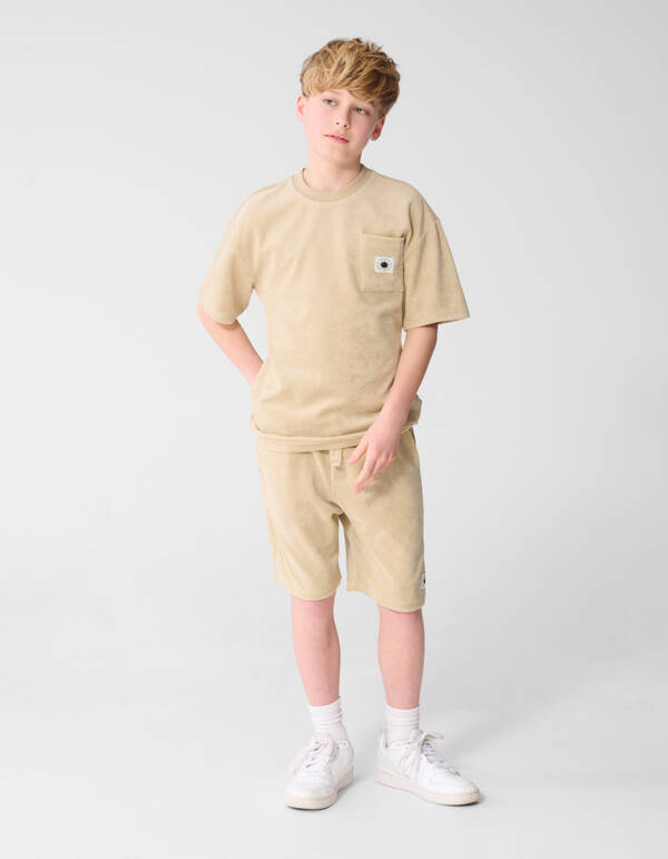 Towelling Relaxed Fit Short Beige SHOEBY BOYS