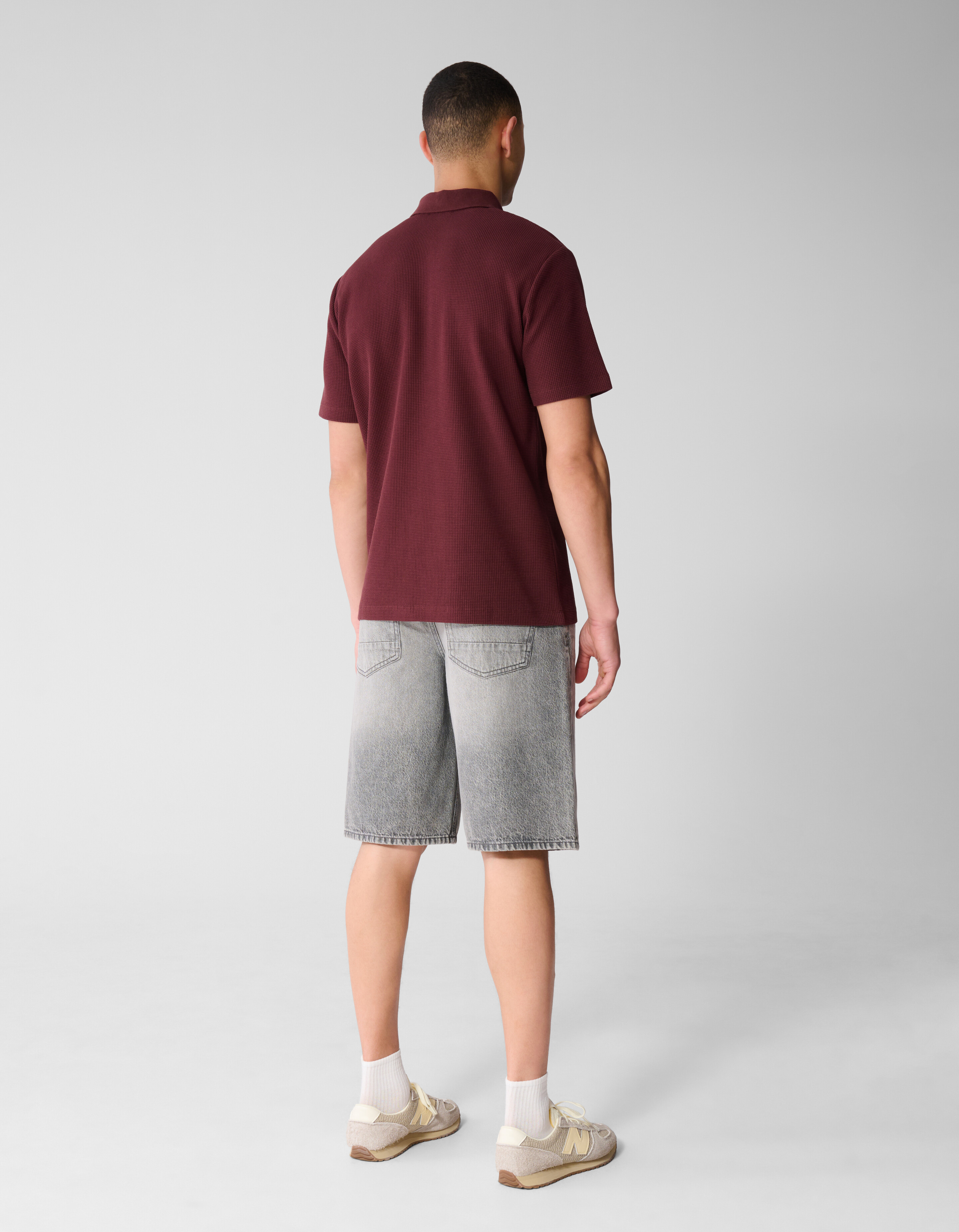 Waffle Polo Donkerrood SHOEBY MEN