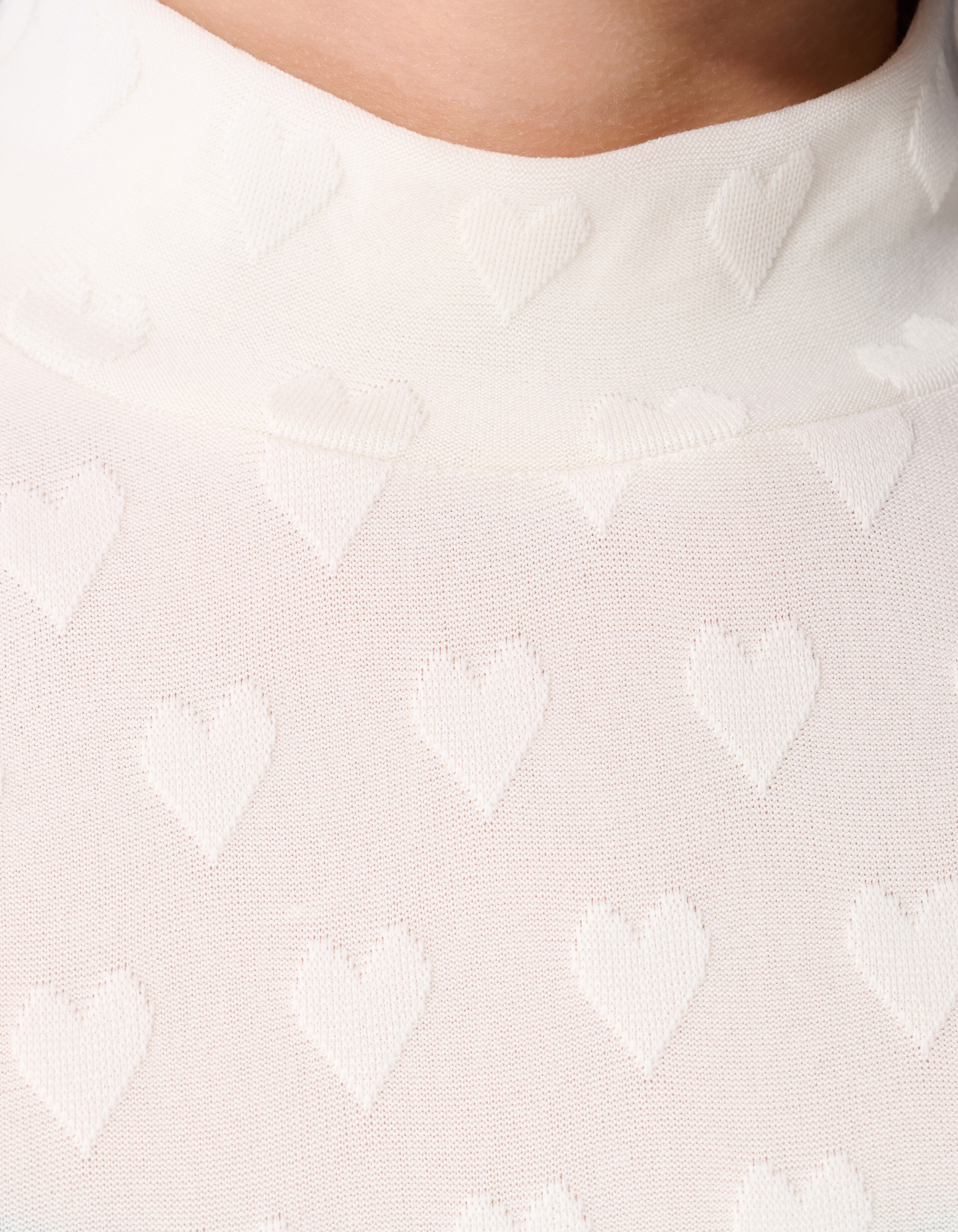 All Over Heart Print Top Gebroken Wit SHOEBY GIRLS