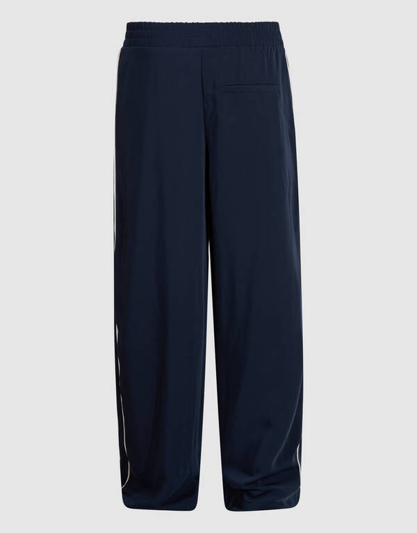 Sporty Piping Wide Leg Fit Broek Donkerblauw SHOEBY WOMEN